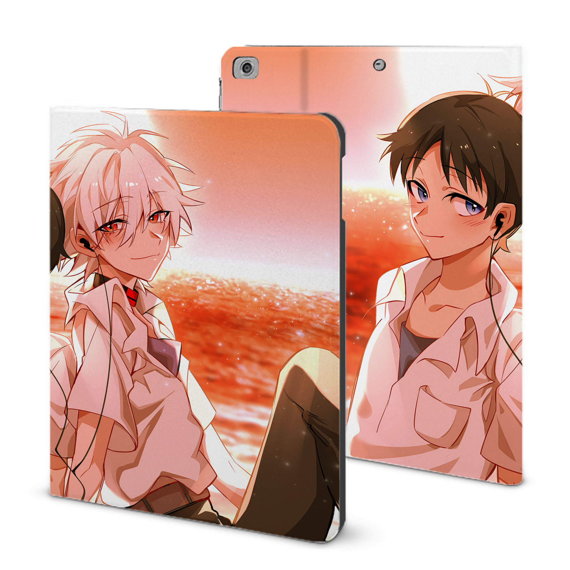 （画像用） EVA 新世紀エヴァンゲリオン IPad ケース ブック型 PUレザー TPU 耐衝撃 軽量 薄型 ペン収納なし 全面保護 IPad 各モデル対応